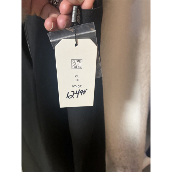 Women’s Black Dress Pants By Clara Sun Woo Wide Leg Zipper Fly - Picture 5 of 12